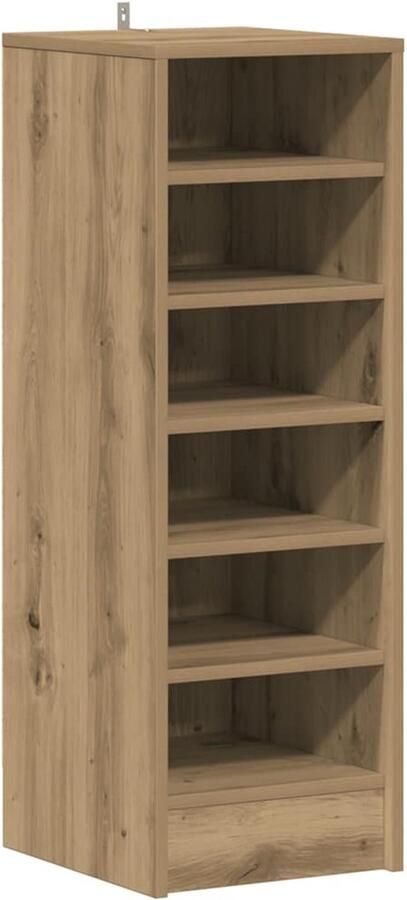 VidaXL Schoenenkast 32x35x92 cm bewerkt hout artisanaal eikenkleur
