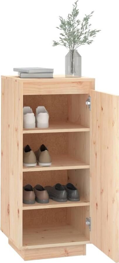VidaXL -Schoenenkast-35x35x80-cm-massief-grenenhout-grijs - Foto 4