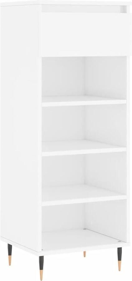 VidaXL -Schoenenkast-40x36x105-cm-bewerkt-hout-hoogglans-wit - Foto 2
