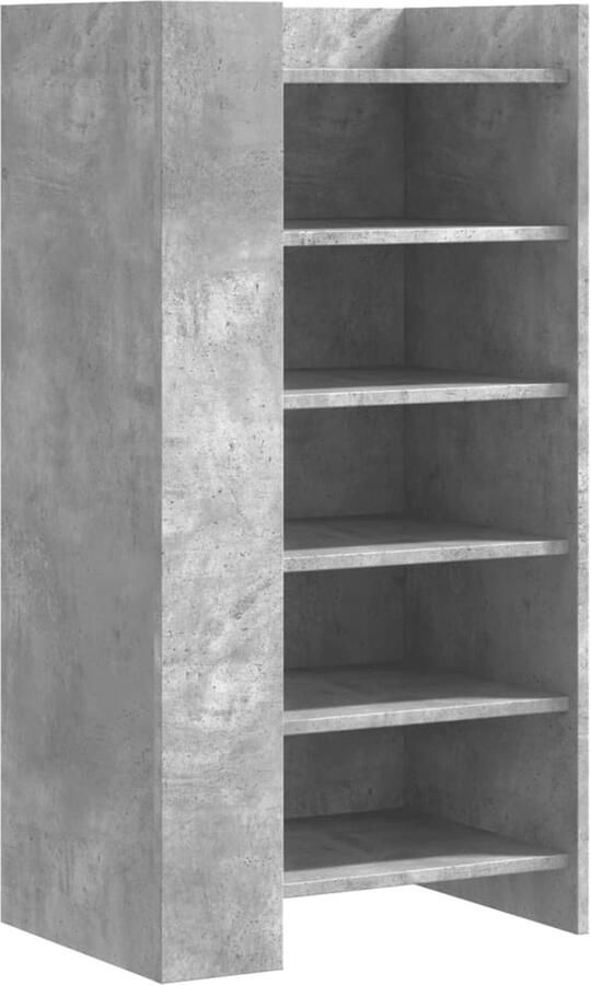 VidaXL Schoenenkast 52x37 5x100 cm bewerkt hout betongrijs
