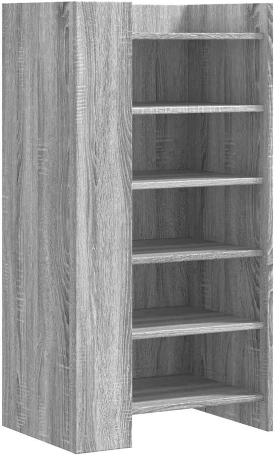 VidaXL Schoenenkast 52x37 5x100 cm bewerkt hout grijs sonoma eiken