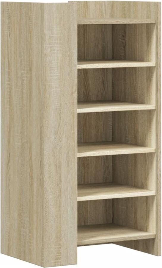 VidaXL Schoenenkast 52x37 5x100 cm bewerkt hout sonoma eikenkleurig