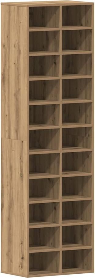 VidaXL Schoenenkast 54x34x183 cm spaanplaat ambachtelijk eikenkleurig