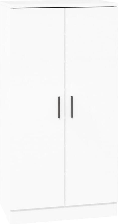 VidaXL Schoenenkast 55x35x108 cm bewerkt hout hoogglans wit