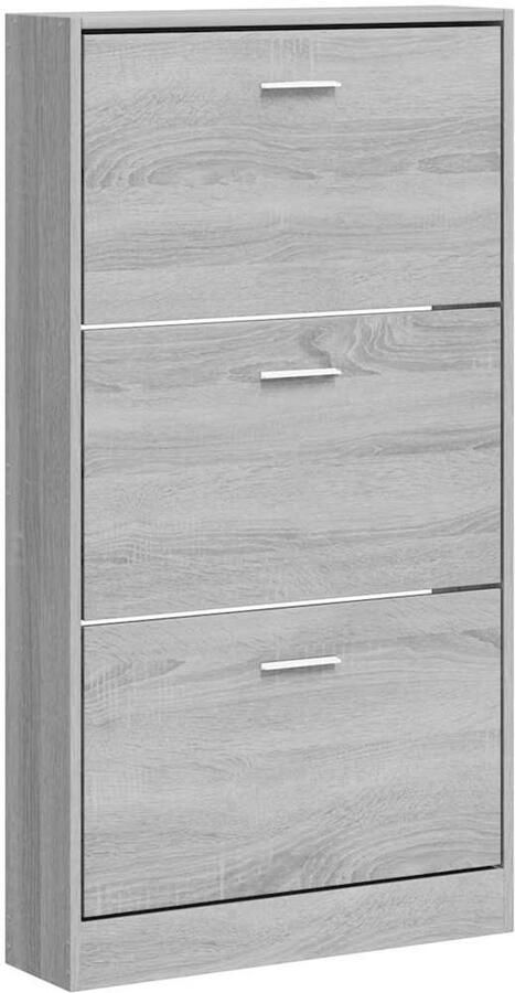 VidaXL -Schoenenkast-59x17x108-cm-bewerkt-hout-grijs-sonoma - Foto 5