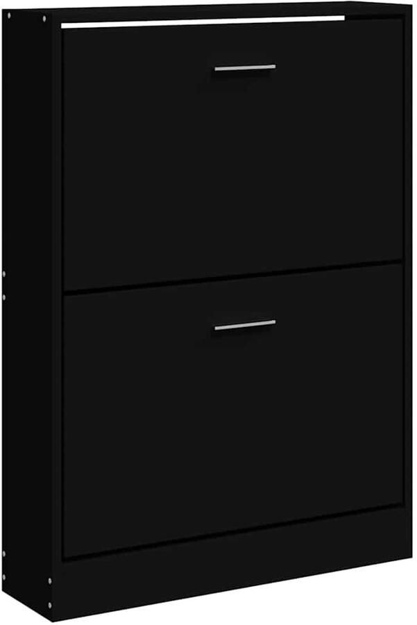 VidaXL -Schoenenkast-59x17x81-cm-bewerkt-hout-zwart - Foto 2