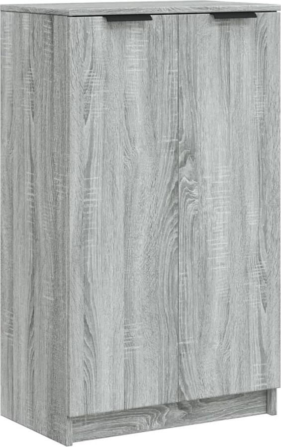 The Living Store Schoenenkast 59x35x100 cm bewerkt hout grijs sonoma eikenkleur Schoenenkast Schoenen Rek Schoenuitlegger Bergruimte Houten Meubels - Foto 4