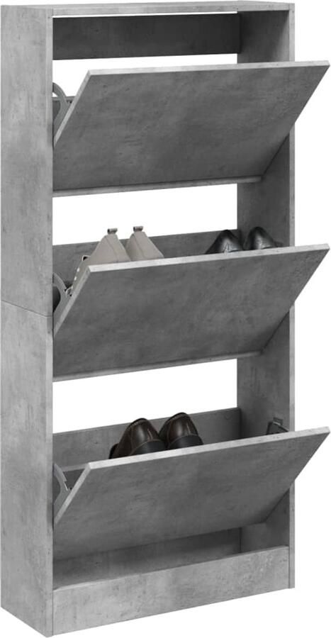 VidaXL Schoenenkast 60x21x125 5 cm bewerkt hout betongrijs