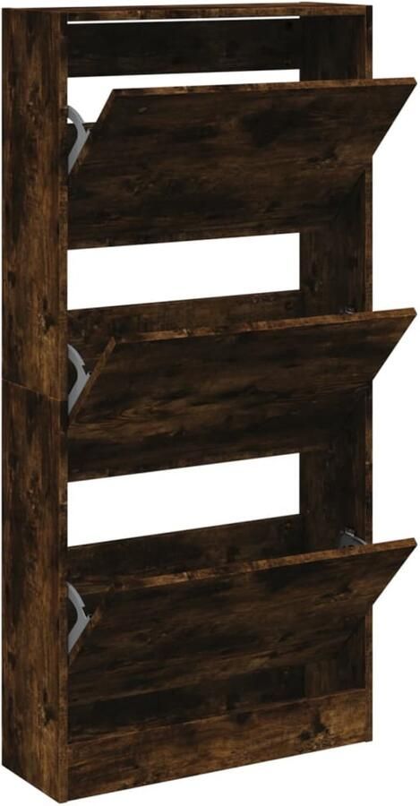 VidaXL Schoenenkast 60x21x125 5 cm bewerkt hout gerookt eikenkleurig