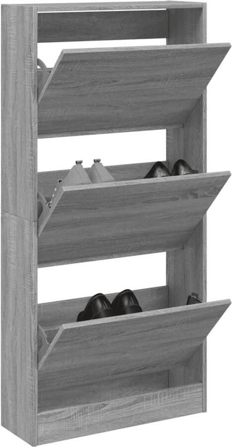VidaXL Schoenenkast 60x21x125 5 cm bewerkt hout grijs sonoma eiken