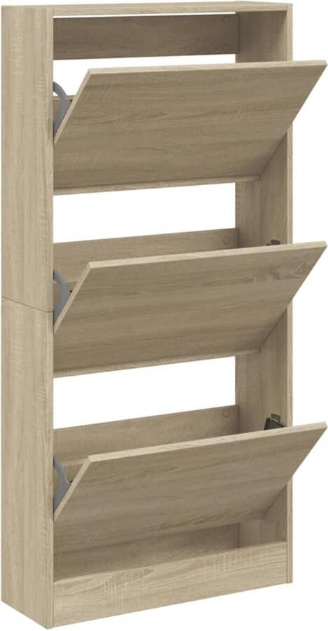 VidaXL Schoenenkast 60x21x125 5 cm bewerkt hout sonoma eikenkleurig