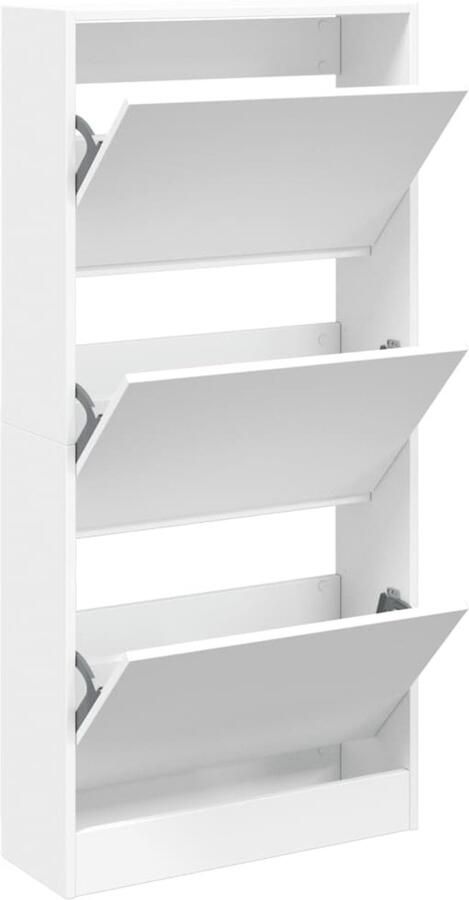 VidaXL Schoenenkast 60x21x125 5 cm bewerkt hout wit