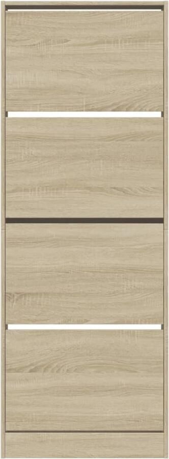 VidaXL Schoenenkast 60X42X69 Cm Bewerkt Hout Sonoma Eikenkleurig Sonoma Eiken - Foto 2