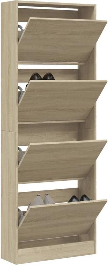 VidaXL Schoenenkast 60X42X69 Cm Bewerkt Hout Sonoma Eikenkleurig Sonoma Eiken