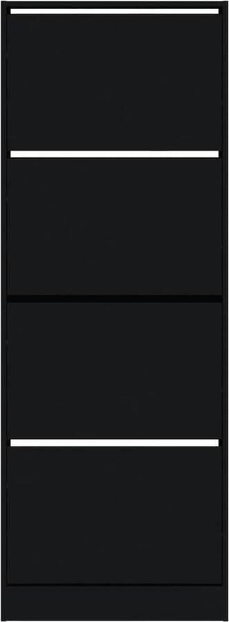 VidaXL Schoenenkast 60x21x163 5 cm bewerkt hout zwart - Foto 2