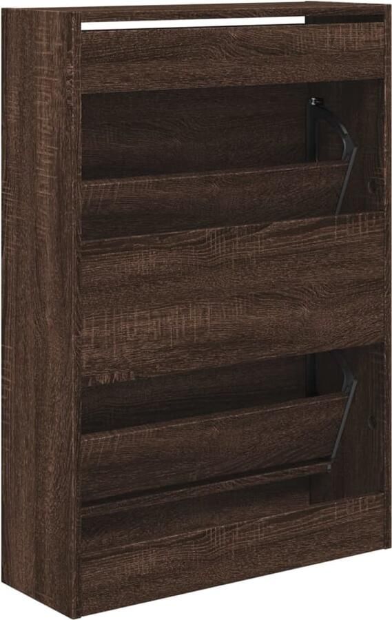 VidaXL Schoenenkast 60x21x87 5 cm bewerkt hout bruin eikenkleur