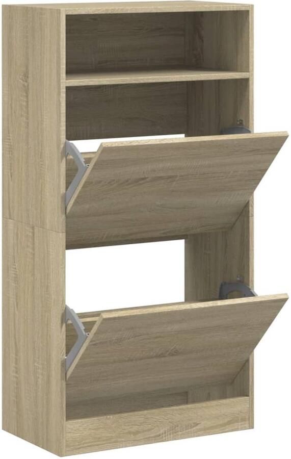 VidaXL Schoenenkast 60x34x116 cm bewerkt hout sonoma eikenkleurig