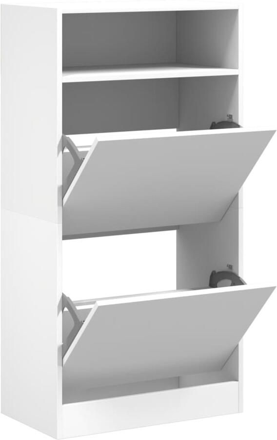 VidaXL Schoenenkast 60x34x116 cm bewerkt hout wit