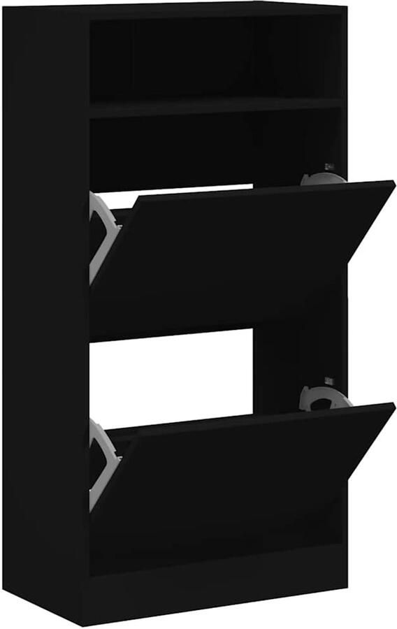 VidaXL Schoenenkast 60x34x116 cm bewerkt hout zwart