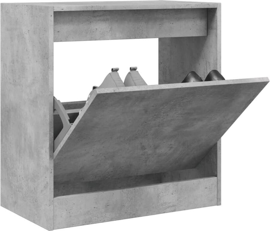 VidaXL Schoenenkast 60x34x63 5 cm Betongrijs Schoenenrek Schoenenrekken Opbergrek Voor Schoenen Schoenenstellage