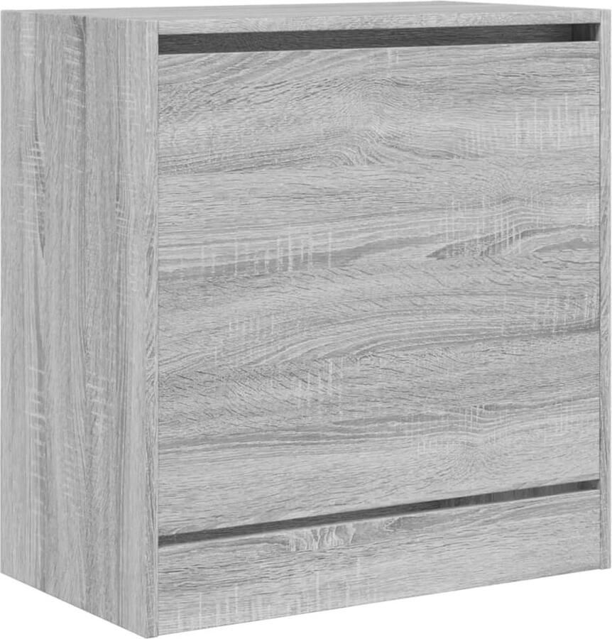 VidaXL Schoenenkast 60x34x63 5 cm bewerkt hout grijs sonoma eikenkleur - Foto 2