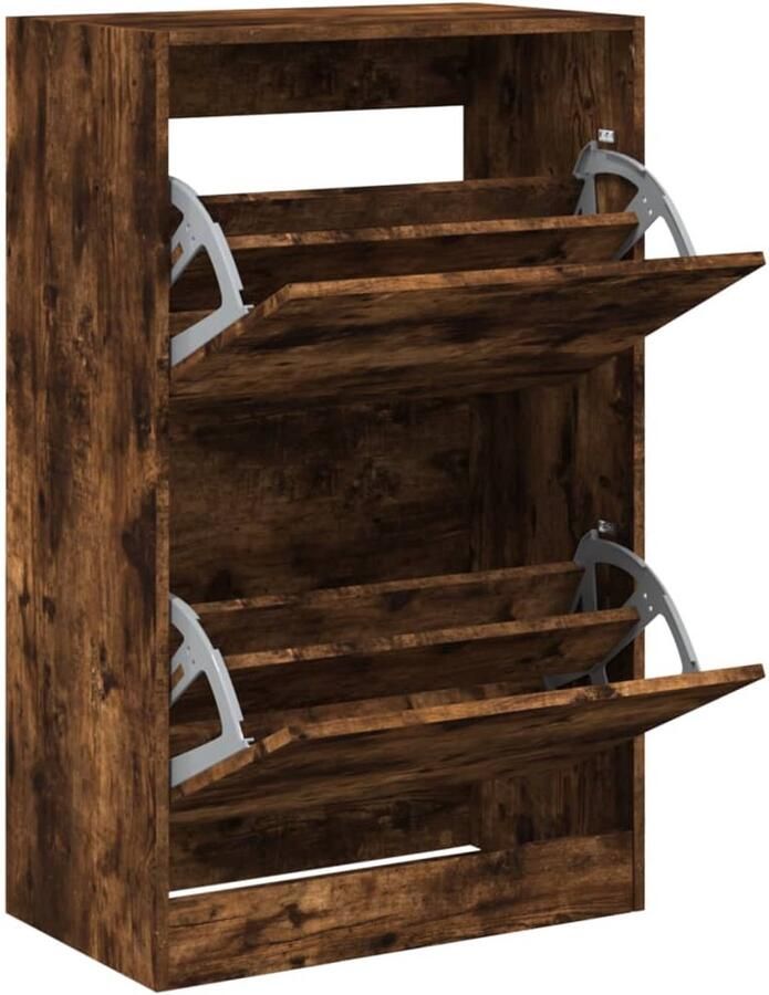 VidaXL Schoenenkast 60x34x96 5 cm bewerkt hout gerookt eikenkleurig