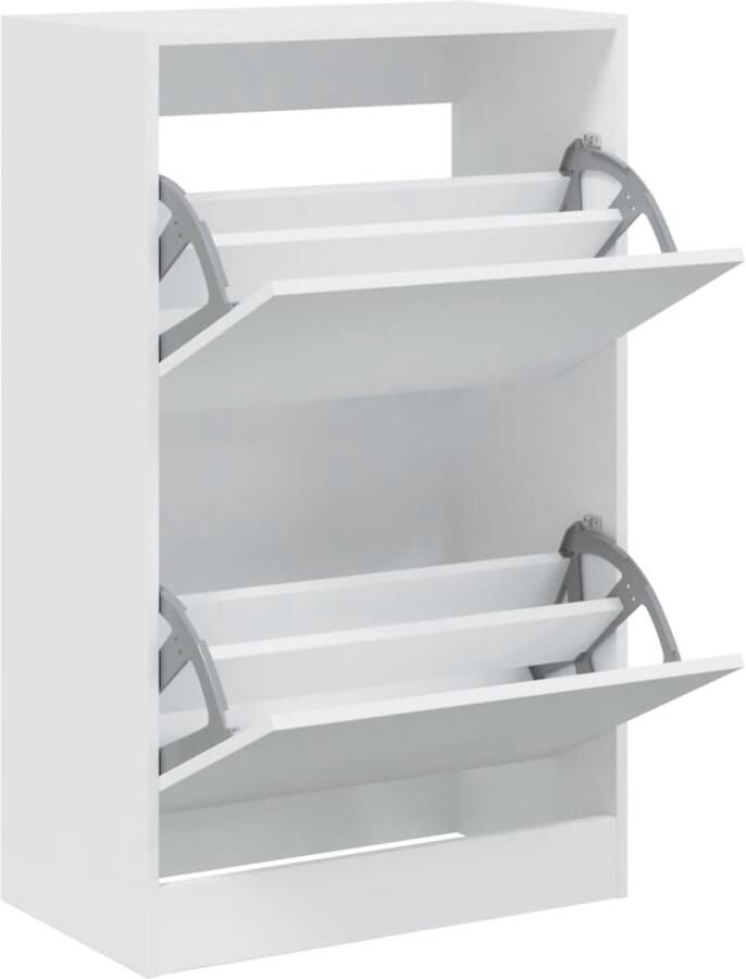 VidaXL Schoenenkast 60x34x96 5 cm bewerkt hout wit