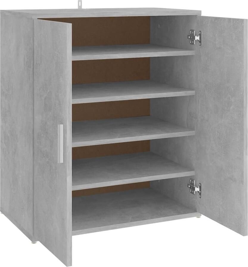 VidaXL Schoenenkast 60x35x70 cm Bewerkt hout Grijs Schoenenkast Halkast Schoenen Organisatie Bergruimte Entree Meubilair Houten Schoenenkast Grijze Schoenenkast