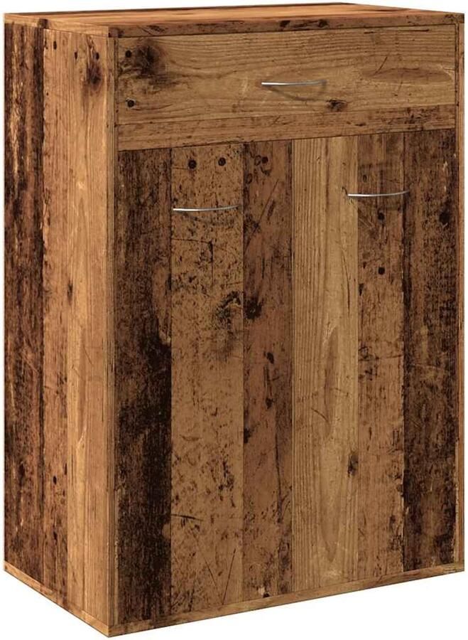 VidaXL Schoenenkast 60x35x84 cm bewerkt hout oud houtkleurig