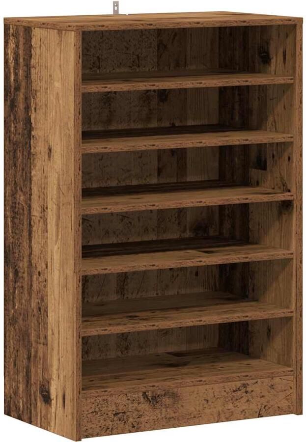VidaXL Schoenenkast 60x35x92 cm bewerkt hout oud houtkleurig