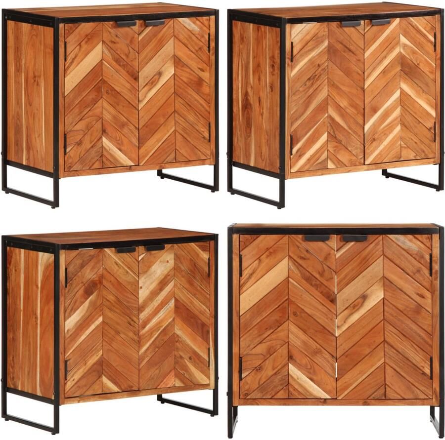 VidaXL Schoenenkast 67x38x65 cm massief acaciahout Schoenenkast Schoenenkasten Schoenenrek Schoenen Kast