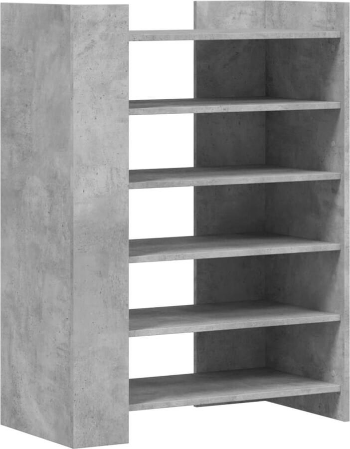 VidaXL Schoenenkast 74 5x37 5x100 cm bewerkt hout betongrijs