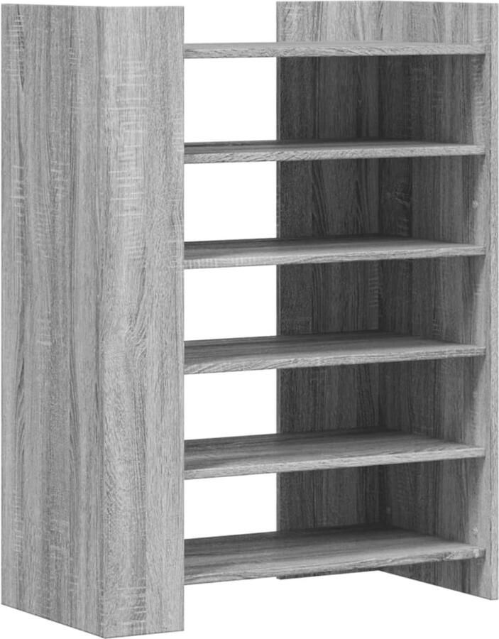 VidaXL Schoenenkast 74 5x37 5x100 cm bewerkt hout grijs sonoma eiken