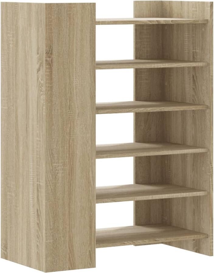 VidaXL Schoenenkast 74 5x37 5x100 cm bewerkt hout sonoma eikenkleurig