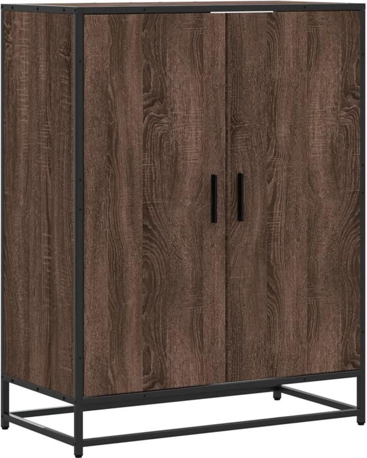 VidaXL Schoenenkast 75x38x97 5 cm bewerkt hout en metaal bruin eiken