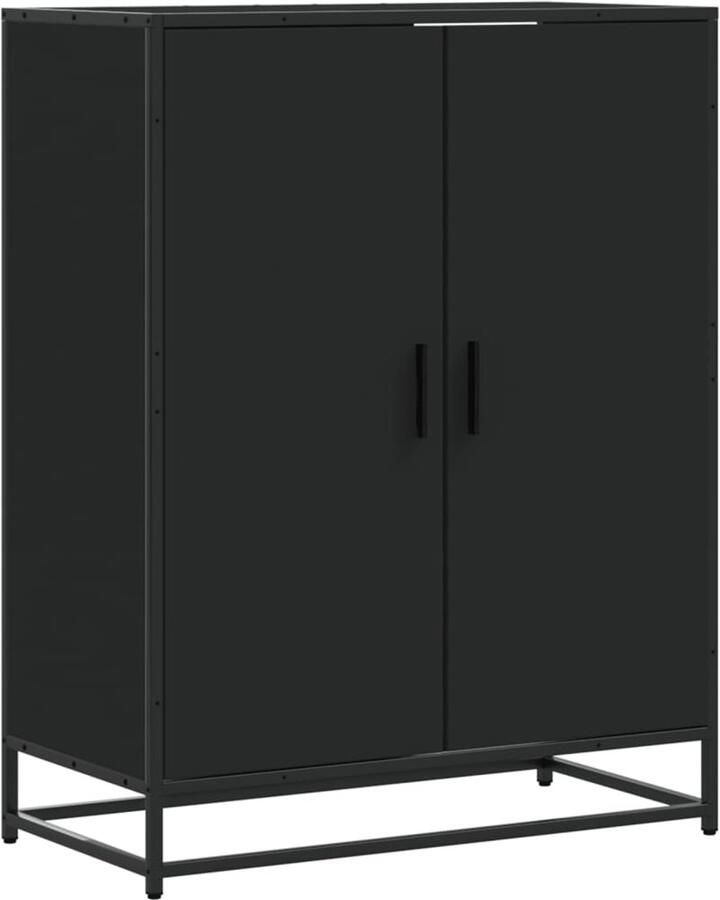 VidaXL Schoenenkast 75x38x97 5 cm bewerkt hout en metaal zwart