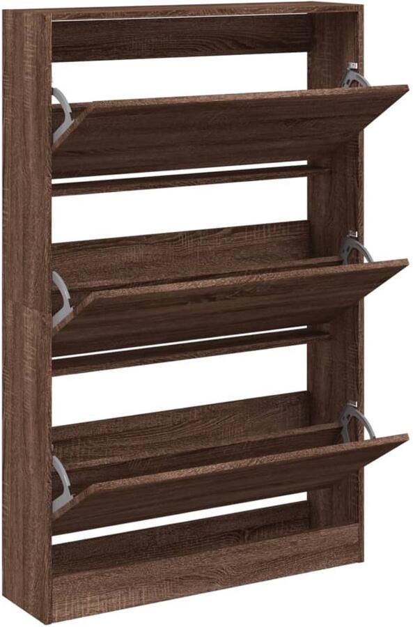 VidaXL Schoenenkast 80x21x125 5 cm bewerkt hout bruin eikenkleur