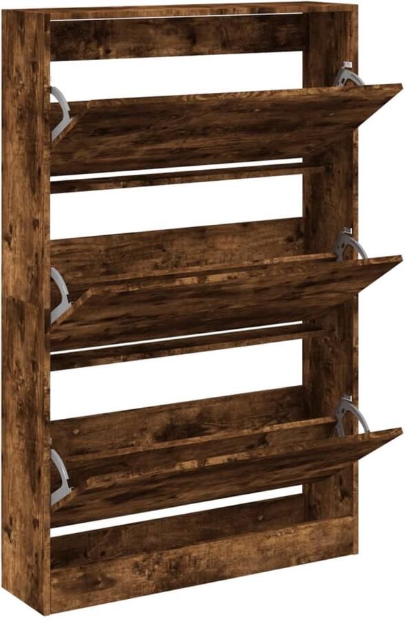 VidaXL Schoenenkast 80x21x125 5 cm bewerkt hout gerookt eikenkleurig