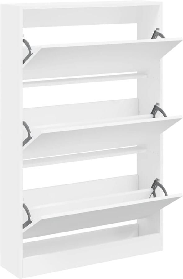 VidaXL Schoenenkast 80x21x125 5 cm bewerkt hout wit