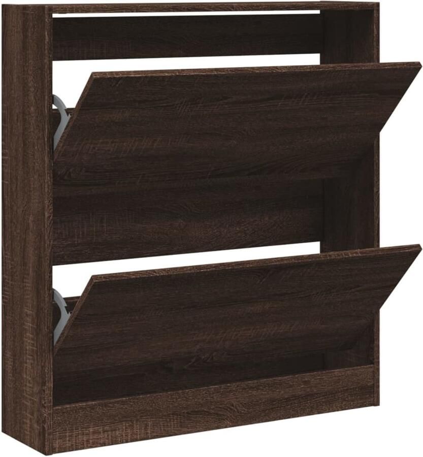 VidaXL Schoenenkast 80x21x87 5 cm bewerkt hout bruineikenkleurig
