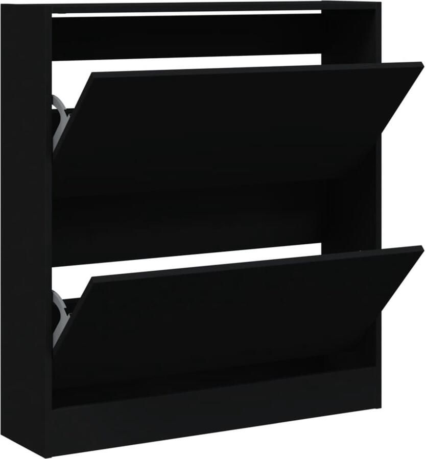 VidaXL Schoenenkast 80x21x87 5 cm bewerkt hout zwart