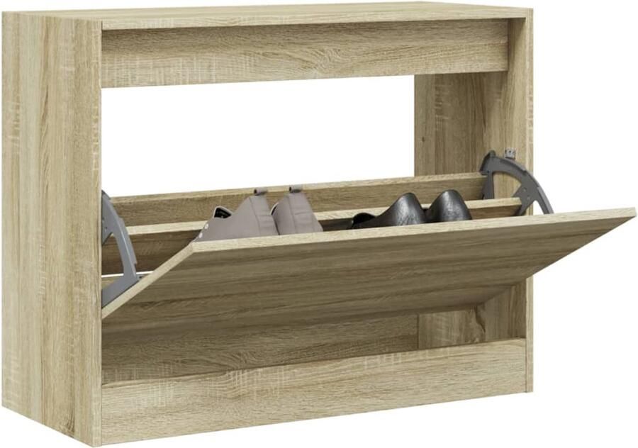 VidaXL Schoenenkast 80x34x63 cm bewerkt hout sonoma eikenkleurig