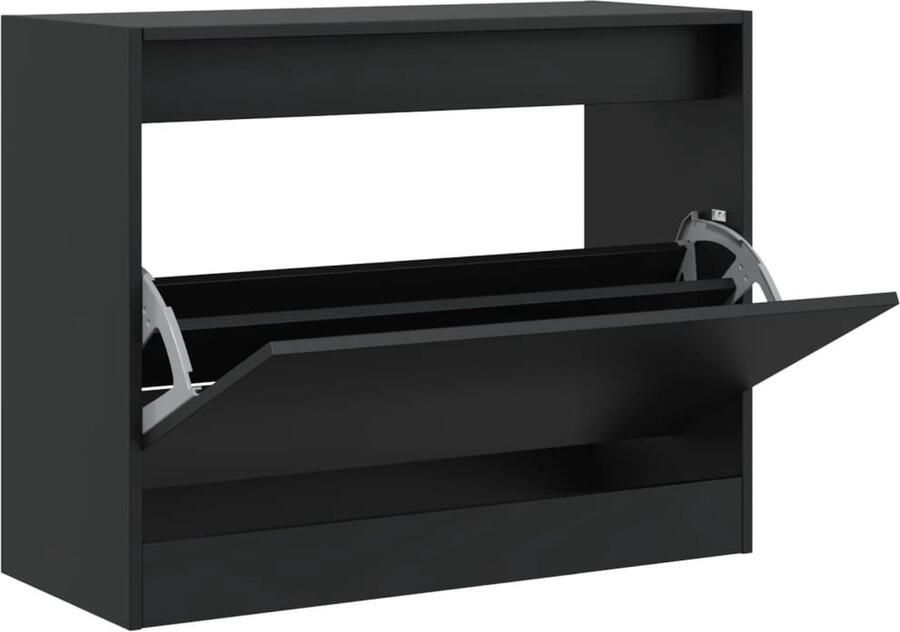 VidaXL Schoenenkast 80x34x63 cm bewerkt hout zwart