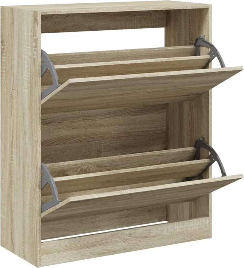VidaXL Schoenenkast 80x34x96 5 cm bewerkt hout sonoma eikenkleurig