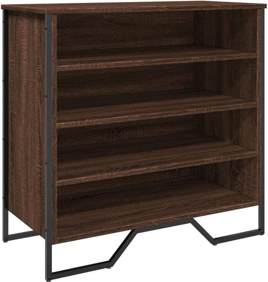 VidaXL Schoenenkast 80x38x78 cm bewerkt hout bruin eikenkleurig