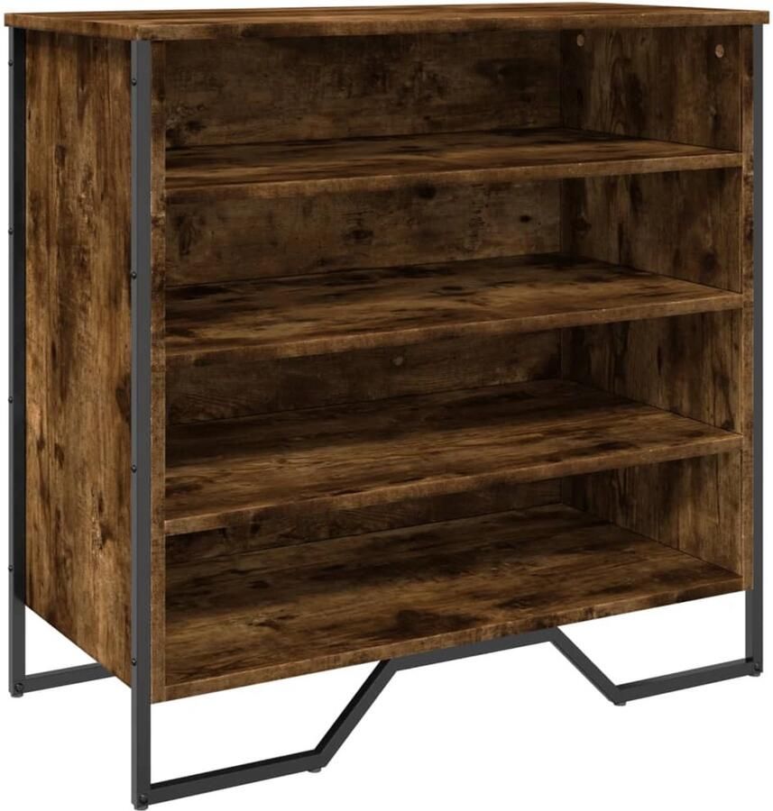 VidaXL Schoenenkast 80x38x78 cm bewerkt hout gerookt eikenkleurig