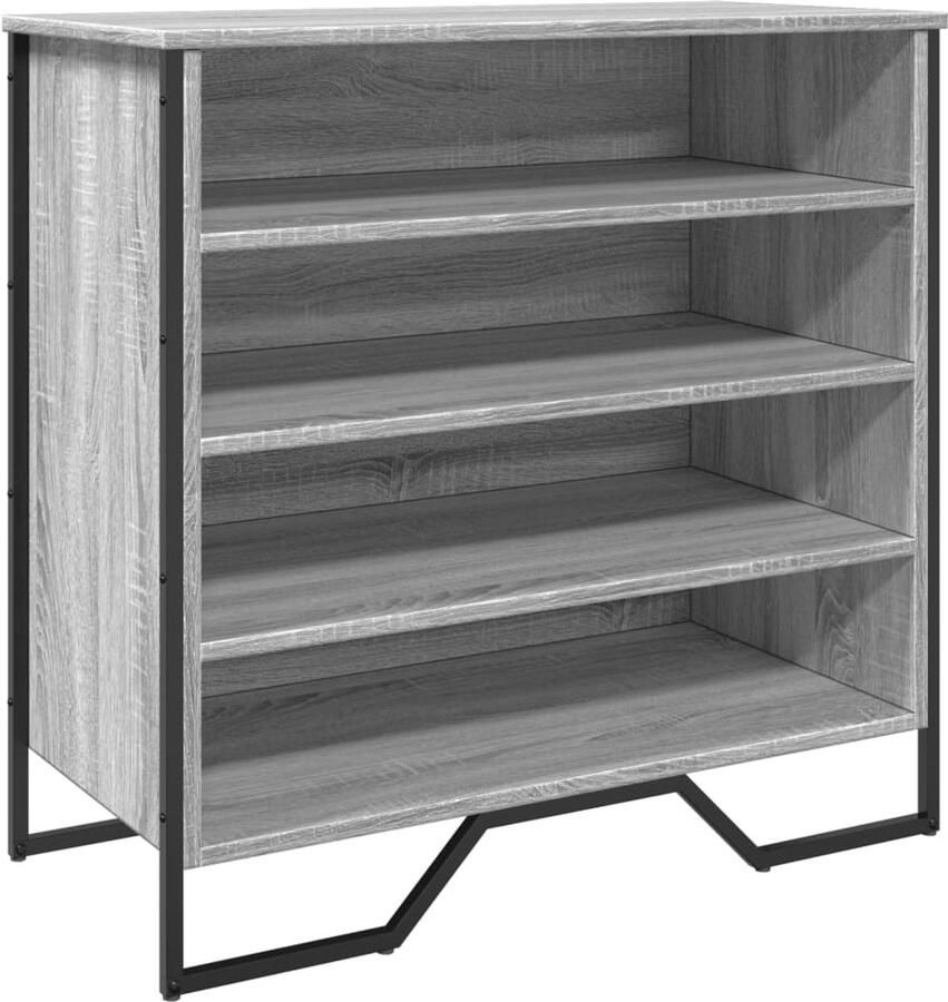 VidaXL Schoenenkast 80x38x78 cm bewerkt hout grijs sonoma eikenkleurig