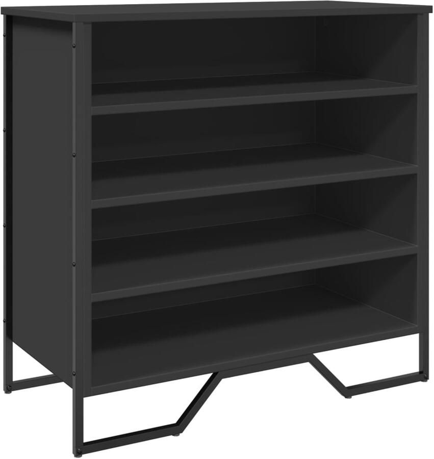 VidaXL Schoenenkast 80x38x78 cm bewerkt hout zwart