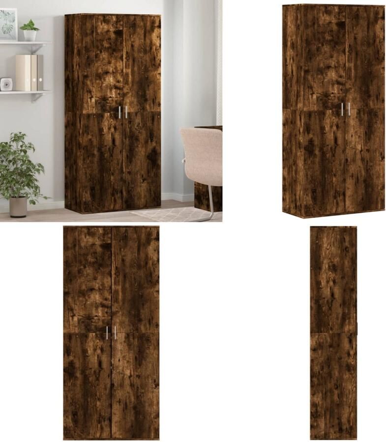 VidaXL Schoenenkast 80x39x178 cm bewerkt hout gerookt eikenkleurig Schoenenkast Schoenenkasten Schoenen Kast Schoenen Rek