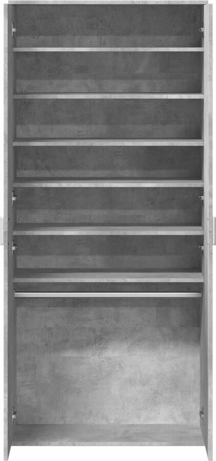 VidaXL Schoenenkast 80x39x178 cm spaanplaat betongrijs - Foto 2